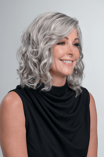 Ash grey hair color of a woman